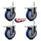 Service Caster 5 Inch Blue Polyurethane Swivel 58 Inch Threaded Stem Caster Set with Total Lock Brake SCC-TSTTL20S514-PPUB-BLUE-58212-4 - alternate 2